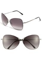 Women's Tom Ford 'colette' 63mm Oversized Sunglasses - Shiny Gunmetal/ Grey Gradient