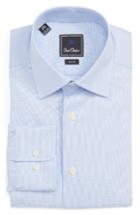 Men's David Donahue Slim Fit Solid Dress Shirt - 32/33 - Blue