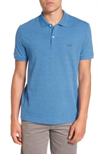Men's Lacoste Pique Polo With Tonal Croc (3xl) - Blue