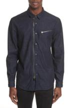 Men's John Varvatos Cotton Blend Zip Shirt - Blue