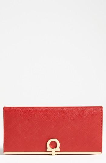 Women's Salvatore Ferragamo Saffiano Leather Wallet - Red
