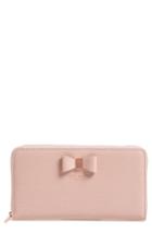 Women's Ted Baker London Peony Plisse Leather Matinee Wallet - Pink