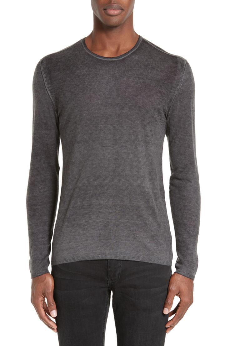 Men's John Varvatos Silk & Cashmere Sweater - Grey
