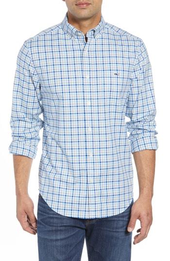 Men's Vineyard Vines Pondview Regular Fit Check Sport Shirt - Blue