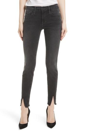 Women's Frame Le Skinny De Jeanne Raw Front Split Skinny Jeans - Grey