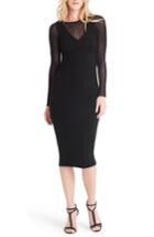 Women's Michael Stars Ruched Mesh Midi Dress