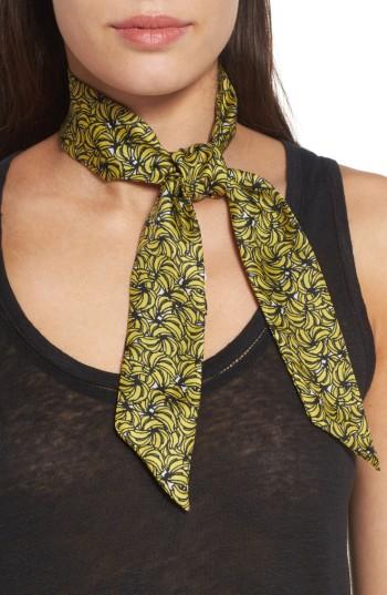 Women's Echo Plantains Skinny Silk Scarf, Size - Yellow