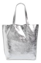 Junior Women's Street Level Leather Tote With Clutch - Metallic