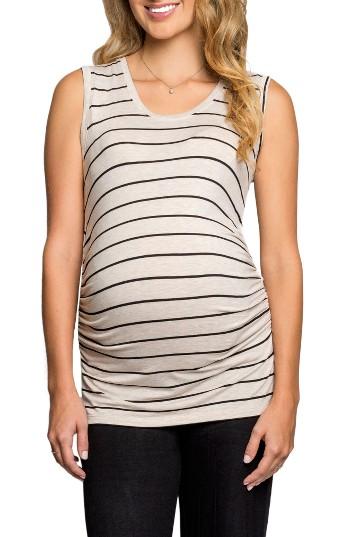 Women's Everly Grey Cecilia Maternity/nursing Tank & Pants Set - Beige