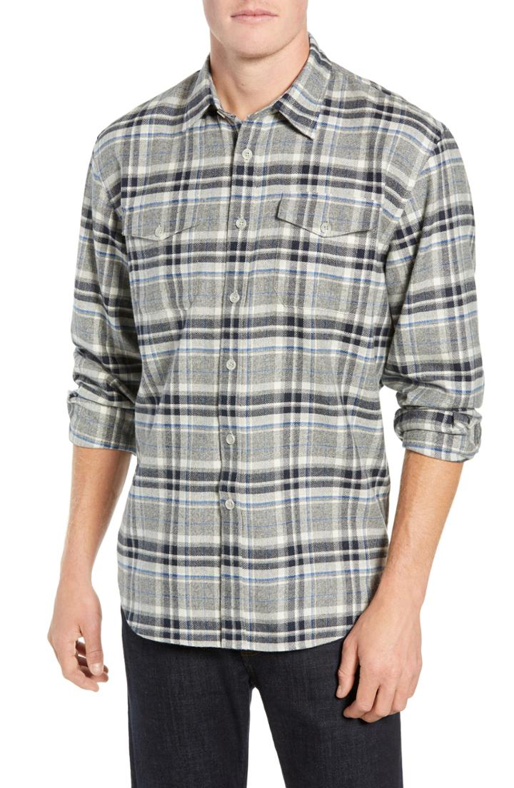 Men's Coastaoro Arungton Regular Fit Flannel Shirt - Grey