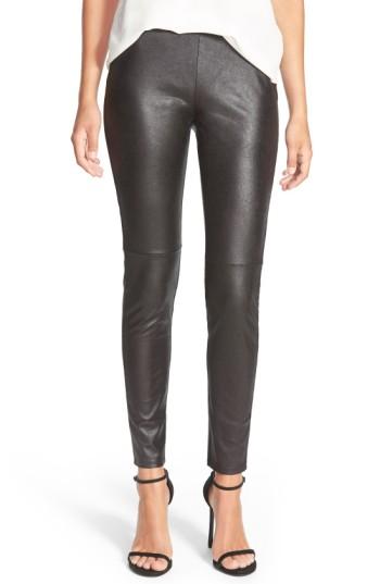 Women's Trouve Faux Leather Leggings, Size - Black