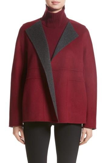 Women's Lafayette 148 New York Two-tone Double Face Reversible Jacket, Size - Red
