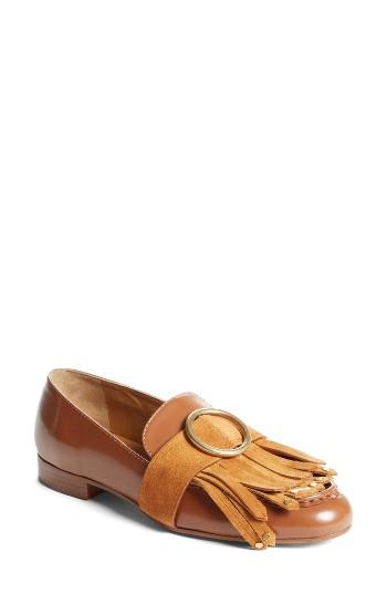 Women's Chloe Olly Fringe Flat Us / 35eu - Brown