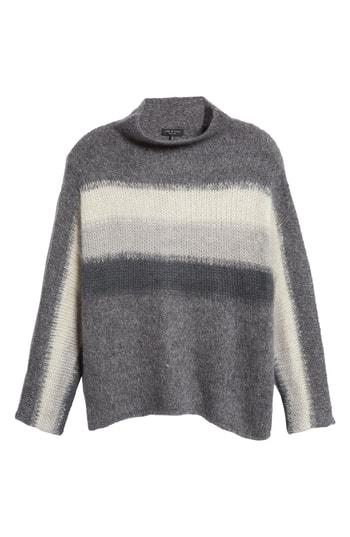 Women's Rag & Bone Holland Stripe Merino Wool & Mohair Blend Sweater - Grey