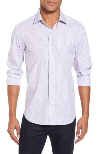 Men's Culturata Slim Fit Perfect Stripe Sport Shirt - Purple