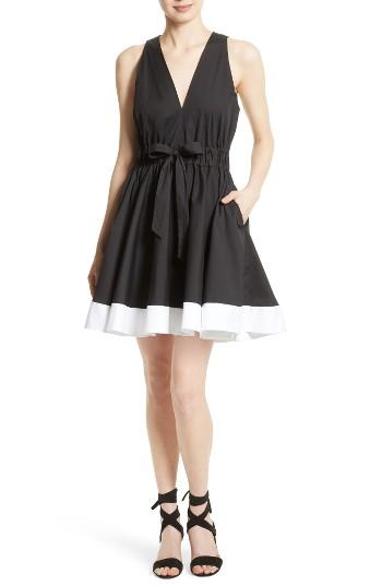 Women's Milly Lola Stretch Poplin Skater Dress, Size - Black