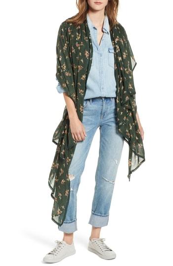 Women's Treasure & Bond Floral Wrap, Size - Green