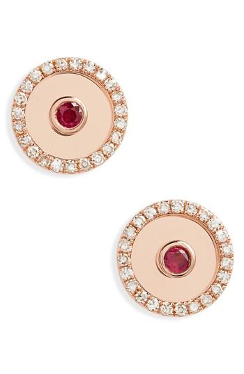 Women's Ef Collection Diamond Bullseye Stud Earrings