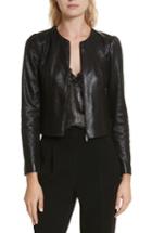 Women's Rebecca Taylor Metallic Leather Jacket - Black