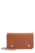Women's Longchamp Le Foulonne Leather Wallet On A Chain - Brown