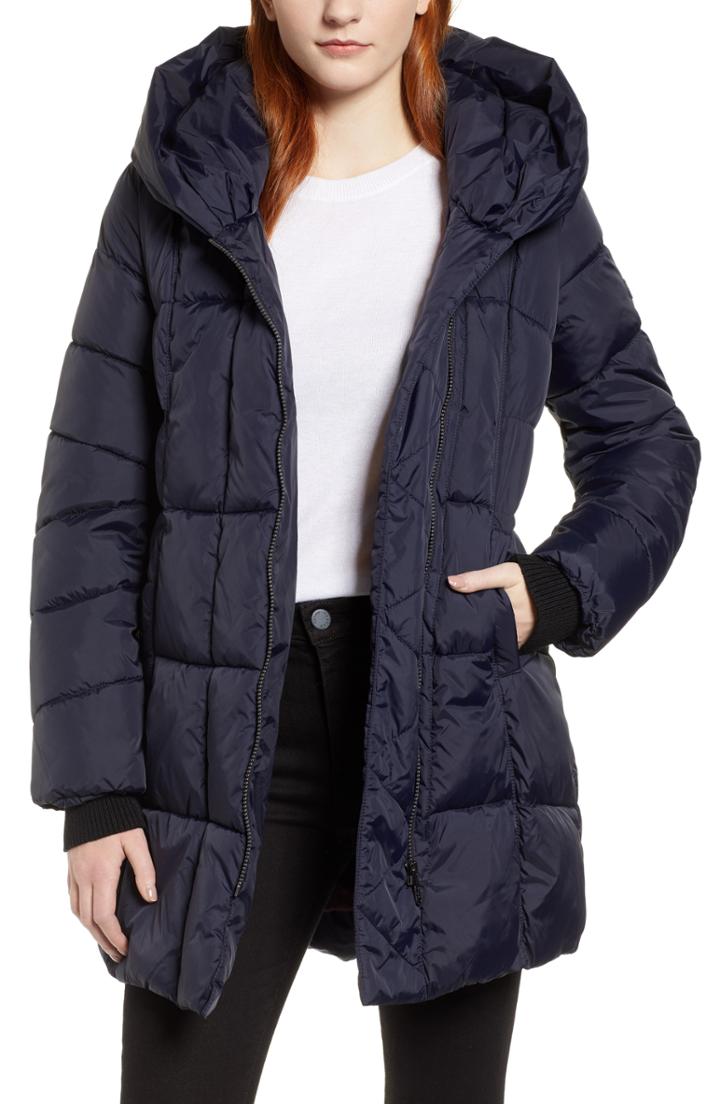 Women's Sam Edelman Pillow Collar Puffer Coat - Blue