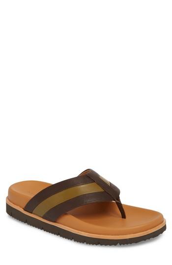 Men's Donald Pliner Bryce Striped Flip Flop M - Brown