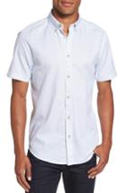 Men's Ben Sherman Textured Dash Print Short Sleeve Shirt - White