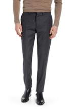 Men's Nordstrom Signature Flat Front Wool Blend Stripe Trousers X 34 - Grey