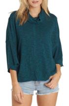 Women's Billabong Take A Stand Cowl Neck Sweater - Blue