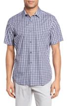 Men's Maker & Company Regular Fit Check Short Sleeve Sport Shirt, Size - Blue