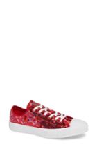 Women's Converse Chuck Taylor All Star Sequin Low Top Sneaker .5 M - Red