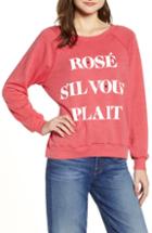 Women's Wildfox Rose S'il Vous Plait Sommers Sweatshirt - Red