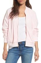 Women's Juicy Couture Ruched Sleeve Velour Track Jacket - Blue