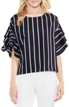 Women's Vince Camuto Ruffle Sleeve Stripe Blouse - Black