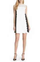 Women's Ted Baker London Contrast Scallop Overlay A-line Dress - White