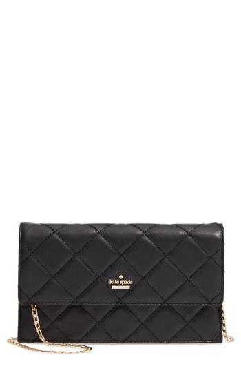 Kate Spade New York Emerson Place - Brennan Quilted Leather Convertible Clutch & Card Holder - Black