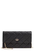 Kate Spade New York Emerson Place - Brennan Quilted Leather Convertible Clutch & Card Holder - Black