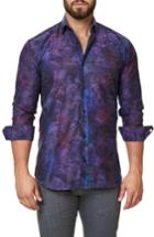 Men's Maceoo Trim Fit Print Sport Shirt (s) - Purple