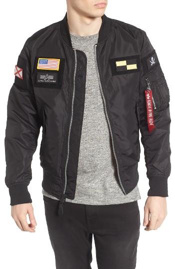 Men's Alpha Industries L-2b Flex Reversible Flight Jacket - Black