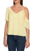 Women's 1.state Ruffle One-shoulder Embroidered Top - Yellow