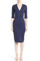 Women's Victoria Beckham Cotton Blend Sheath Dress Us / 12 Uk - Blue