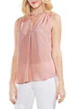 Women's Vince Camuto Poetic Dots Sleeveless V-neck Blouse, Size - Pink