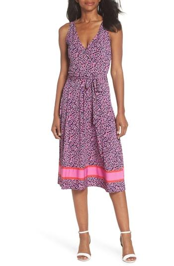Women's Leota Justine Border Print Wrap Dress - Pink