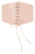 Women's Topshop Lace-up Faux Leather Corset /small - Nude