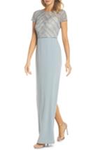 Women's Adrianna Papell Beaded Illusion Bodice Gown - Blue