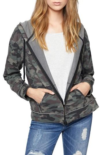Women's Sanctuary Camo Peace Trooper Hoodie Jacket - Green