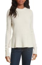 Women's Veronica Beard Raleigh Cashmere Peplum Sweater - Ivory