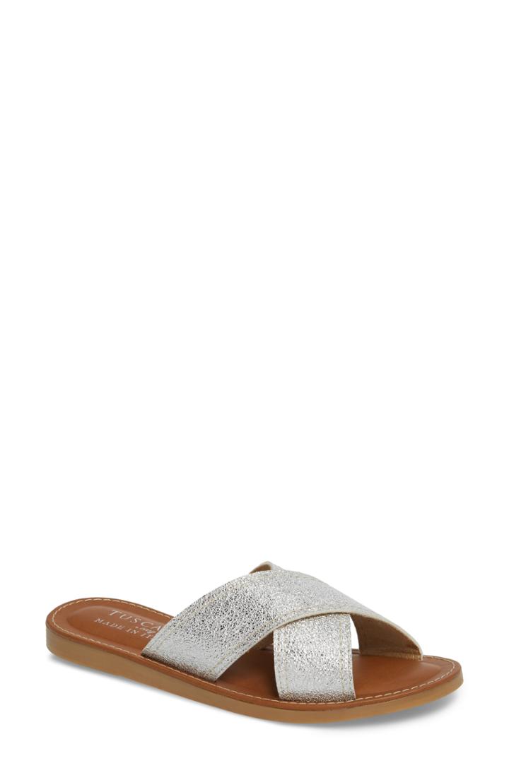 Women's Tuscany By Easy Street Evelina Slide Sandal .5 M - Metallic