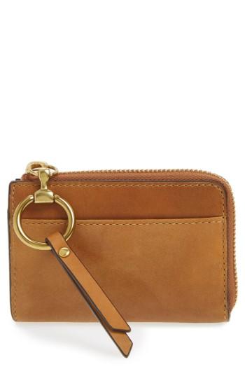 Women's Frye Small Ilana Harness Leather Zip Wallet - Brown