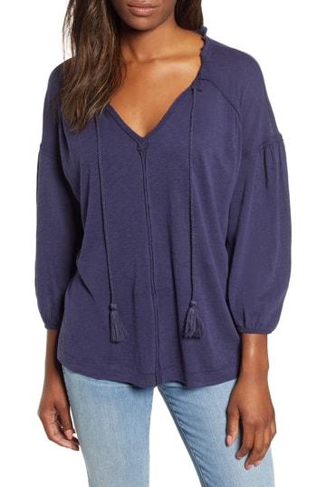 Women's Caslon Knit Peasant Tee - Blue